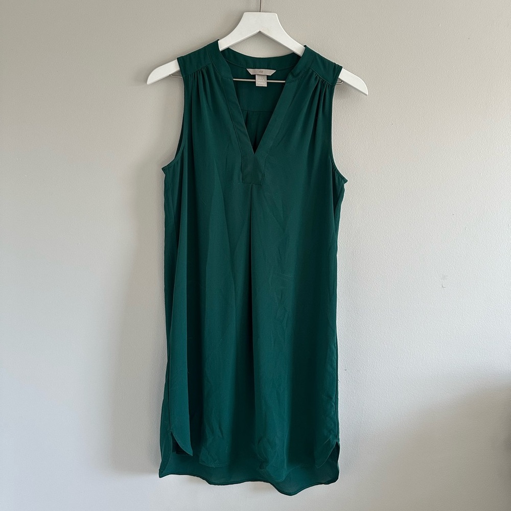 H&M Green V-Neck Tank Top Dress Size 6